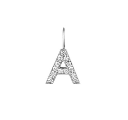 Nickelvrije 925 Sterling Silver Letter Een Diamant Charm Ketting Populaire Initiële Charm