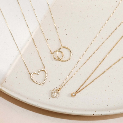 Verbazingwekkende 18K goud fijne romantische hart ketting
