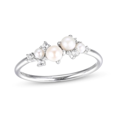 Witte CZ stapelbare 925 Sterling zilveren ringen maat 3-10 Parel verlovingsringen