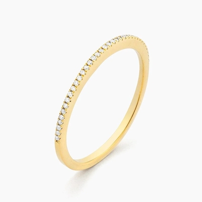 Hot Item 18K goud geplatte halve eeuwigheid stapelbare 925 Sterling zilver vrouwen band ring