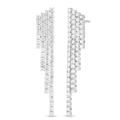 18K goud geplatte kubische zircon Tassel Messing oorbellen