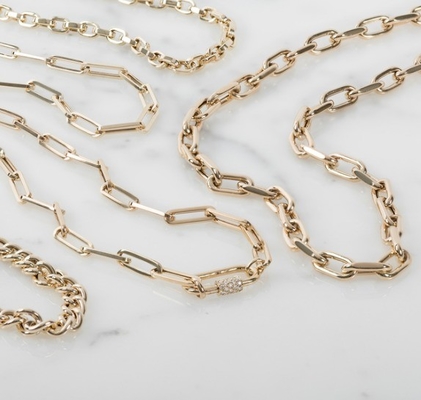 18K goud geplatte grote papieren clip 925 Sterling zilver ovale ketting ketting ketting met OEM