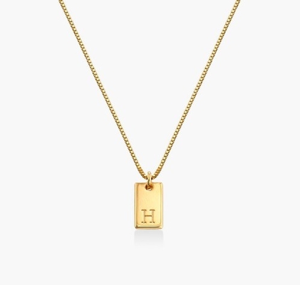 Baguette 18K Goud gevulde hanger persoonlijke handgemaakte Messing hanger halsketting