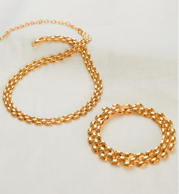 18K vergulde dames mode dikkere messing ketting hanger halskettingen
