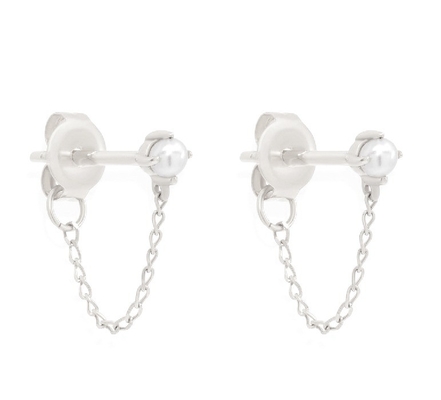 925 Sterling zilver ketting drop parel oorbellen wit zoetwater parel oorbellen