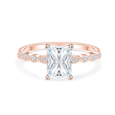 Vintage handgemaakte 18K goud baguette gesneden steen verlovingsring Vintage stijl voor vrouwen