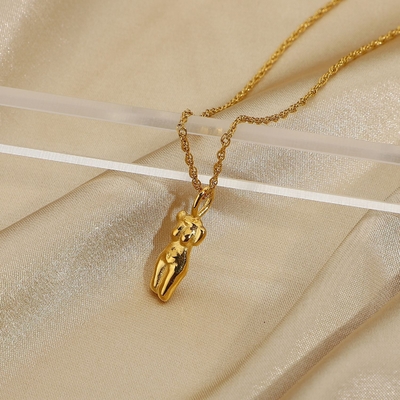 OEM 18in 18K Goud geplatte hanger meisjes sieraden Lichaamsvorm halsketting