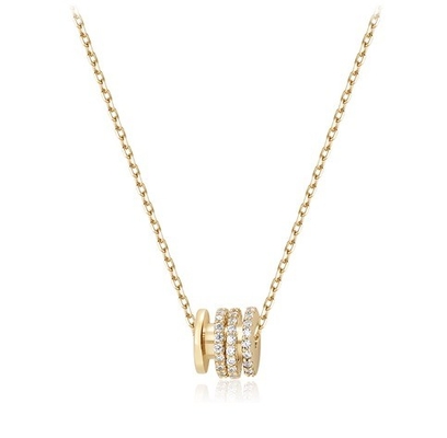 Micron Pave Cubic Zirconia Hanger 18K Gouden Cirkel Ketting Voor Vrouwen