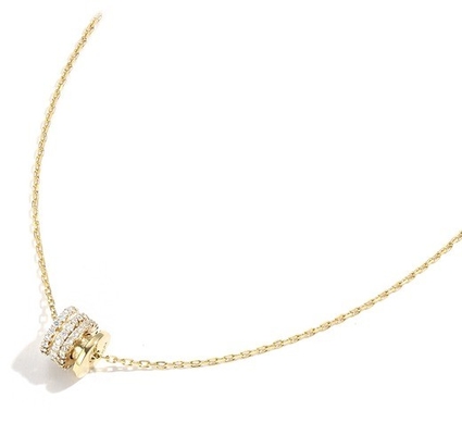 Micron Pave Cubic Zirconia Hanger 18K Gouden Cirkel Ketting Voor Vrouwen