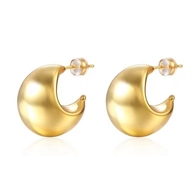 Mode dikke holle hoop 18K verguld mode oorbellen