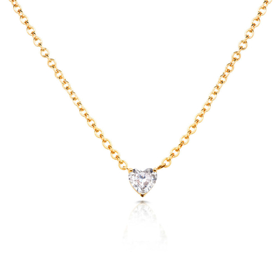 Heart Cubic Zircon 18K Goud geplatte vrouwen halsketting