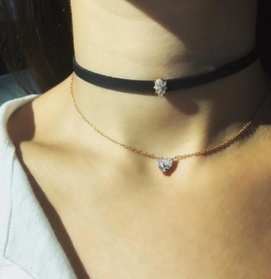 Heart Cubic Zircon 18K Goud geplatte vrouwen halsketting