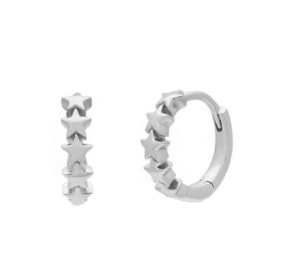 925 Sterling Silver Star Huggie oorbellen voor vrouwen Mode sieraden