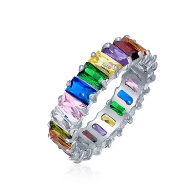 Duidelijke smaragd gesneden CZ Infinity trouwband 925 zilveren Infinity trouwringen