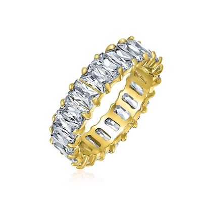Duidelijke smaragd gesneden CZ Infinity trouwband 925 zilveren Infinity trouwringen
