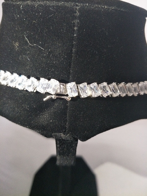 Rhodium beklede Bling Bling hangers 16in witte tennis ketting