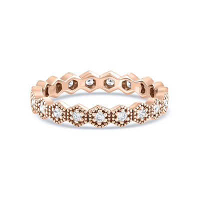 Trendy Eternity Geometrische vorm Kubische Zirconia Stackable Ring Band voor vrouwen