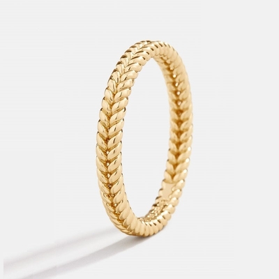 Fijne sieraden 18K goud geplatte 925 Sterling zilver tarwe ring voor vrouwen