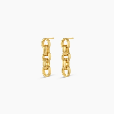 18K goud drop Dangle ketting oorbellen Rhodium geplatte dikke ketting oorbellen