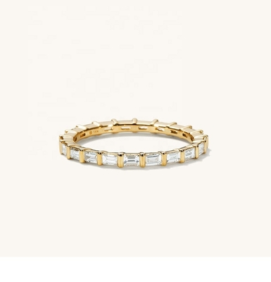 Witte CZ Ring 925 Sterling zilveren baguette Eternity Band Ring