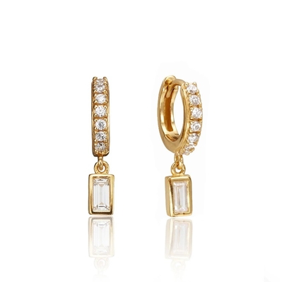 Goud geplatte 925 Sterling zilveren earrings voor verlovingsdag.