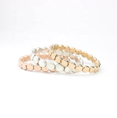 Opstapeling Dot Perled 925 Sterling Silver Ring Op maat gemaakte vorm 925 Silver Ring