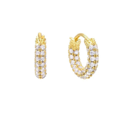 18k goud kubische zirconia hoop oorbel ECO Friendly 925 Sterling zilver oorbel