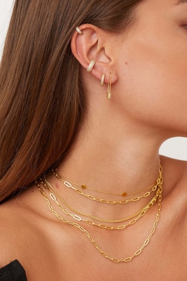 18k goud kubische zirconia hoop oorbel ECO Friendly 925 Sterling zilver oorbel