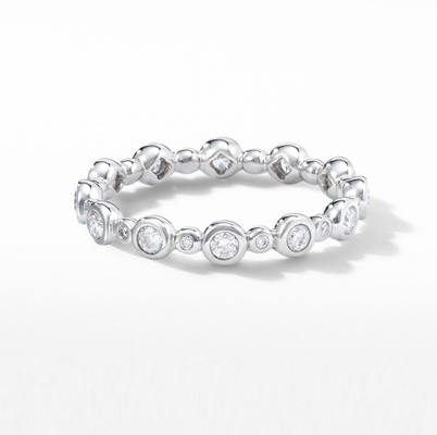 Classics Zircon Eternity Band Goud bekleed Juwelen US maat 10 Clear CZ Ring