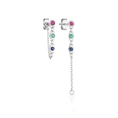 Drop Bezel Wit Diamant 925 Sterling Zilveren Ketting Oorbellen Mode