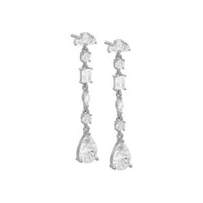 Religieuze inspiratie S925 Sterling zilver edelsteen drop oorbellen in 18K goud