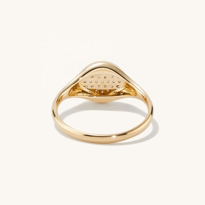 OEM ODM Mensen 14K Gold Signet Ring Vrouwen Zircon Gold Ring Op maat