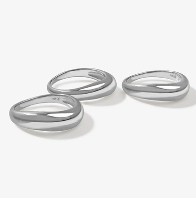 US5-US10 925 Sterling zilver stapelbare ringen 18K verguld