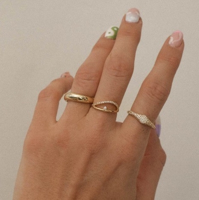 US5-US10 925 Sterling zilver stapelbare ringen 18K verguld