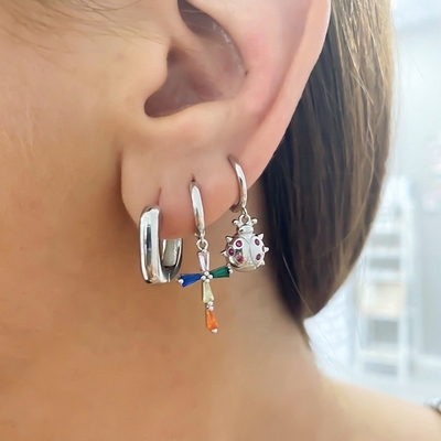 EARRINGS Echte 18k goud geplatte hoop Huggie Sterling zilver 925 sieraden voor vrouwen meisjes