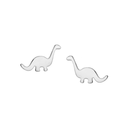 Kinderen Dinosaurus Goud geplatte stud oorbellen 925 Sterling Silver Mini