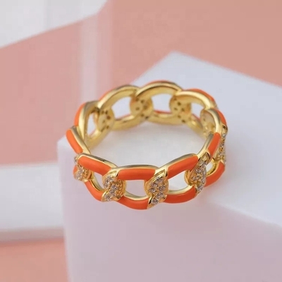 925 Sterling Zilveren Twist Ring Goudgeplatte Emaille Vrouwen Verlovingsbanden
