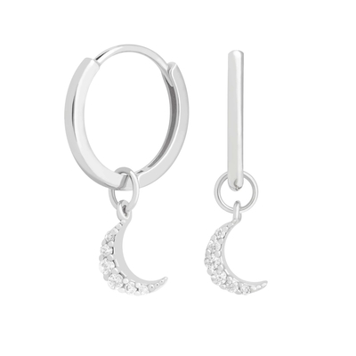 Dangle Moon Hoop oorbellen 925 zilver voor vrouwen Braziliaanse goud bekleed 18K Custom juwelen