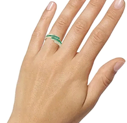 Prongsetting Smaragd Ruby Vrouwen Diamant Verklaring Ringen Grootte 6- Grootte 10