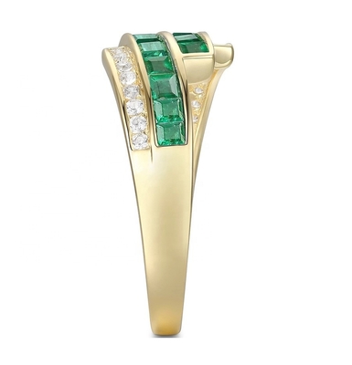 Prongsetting Smaragd Ruby Vrouwen Diamant Verklaring Ringen Grootte 6- Grootte 10