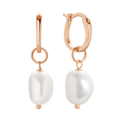 925 Sterling zilver 18K verguld zoetwater parel hoop oorbellen voor vrouwen trendy stijl