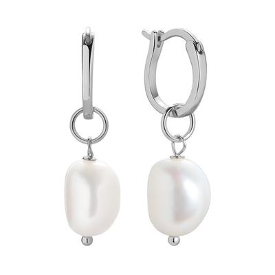 925 Sterling zilver 18K verguld zoetwater parel hoop oorbellen voor vrouwen trendy stijl