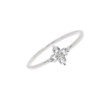 Elegant 18K goud Vermeil Vier Topaz Edelstenen Bloem 925 Sterling Zilveren Ringen