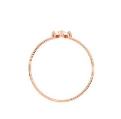 Elegant 18K goud Vermeil Vier Topaz Edelstenen Bloem 925 Sterling Zilveren Ringen