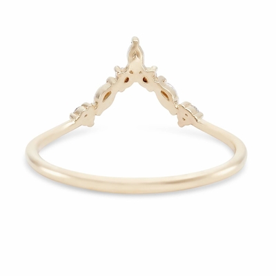 V-vormige stapelringen met rond en markise wit CZ in 925 sterling zilver