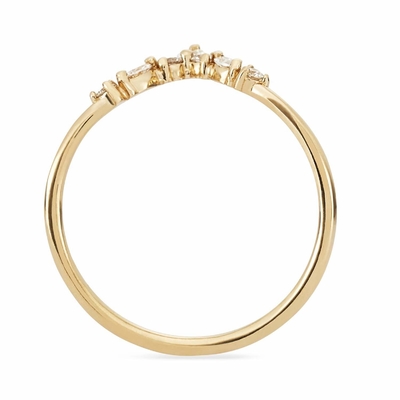 V-vormige stapelringen met rond en markise wit CZ in 925 sterling zilver