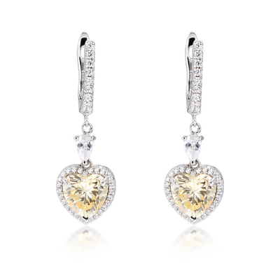 OEM Liefde Hart Diamanten Oornappen 925 Sterling Zilver Liefde Hart Oornappen