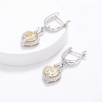 OEM Liefde Hart Diamanten Oornappen 925 Sterling Zilver Liefde Hart Oornappen