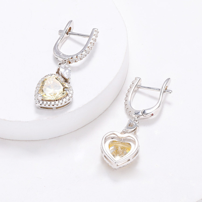 OEM Liefde Hart Diamanten Oornappen 925 Sterling Zilver Liefde Hart Oornappen