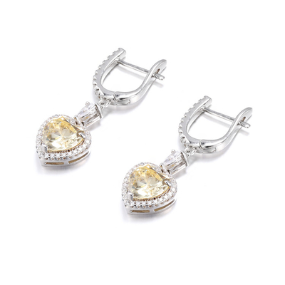 OEM Liefde Hart Diamanten Oornappen 925 Sterling Zilver Liefde Hart Oornappen